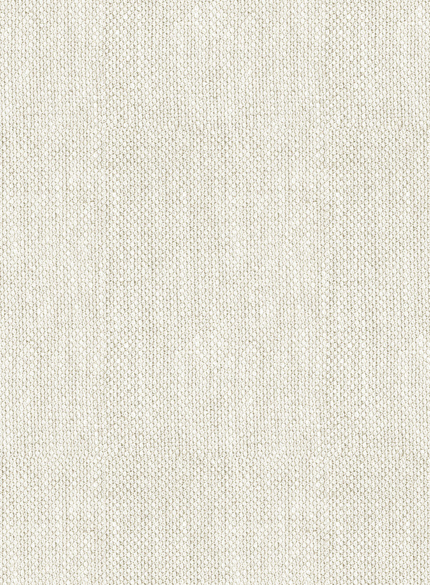 Italian Prato Beige Dobby Linen Pants - Image 3