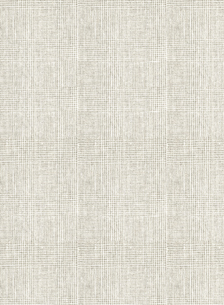 Italian Prato Beige Glen Linen Suit - Image 6