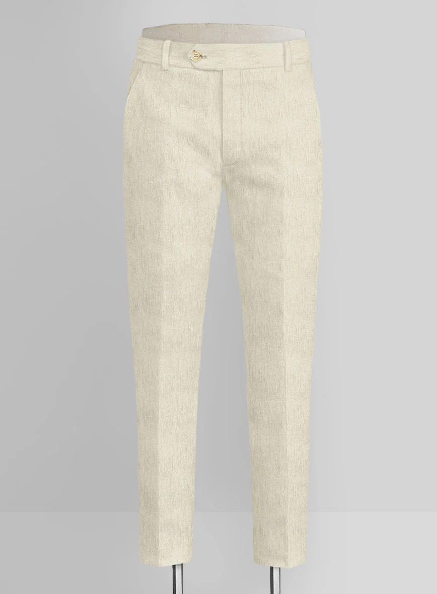Italian Prato Beige Herringbone Linen Suit - Image 5