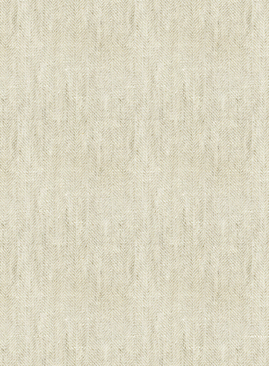 Italian Prato Beige Herringbone Linen Suit - Image 6