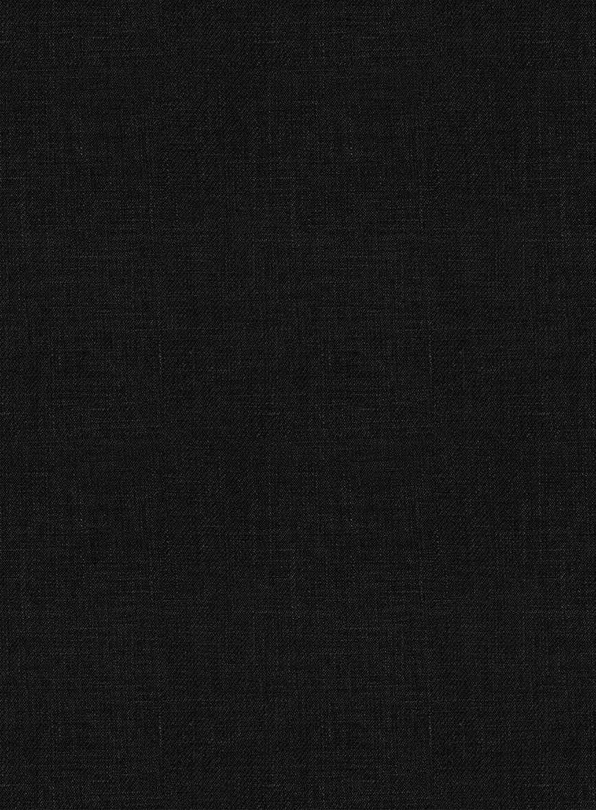Italian Prato Black Linen Pants - Image 3