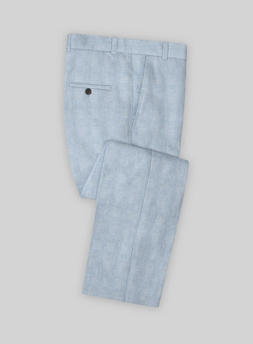 Italian Prato Blue Glen Linen Suit - Image 6