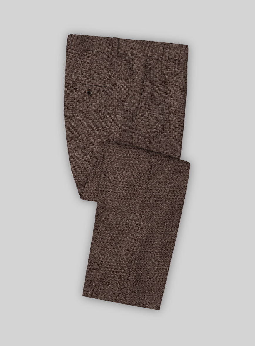 Italian Prato Brown Dobby Linen Suit - Image 4