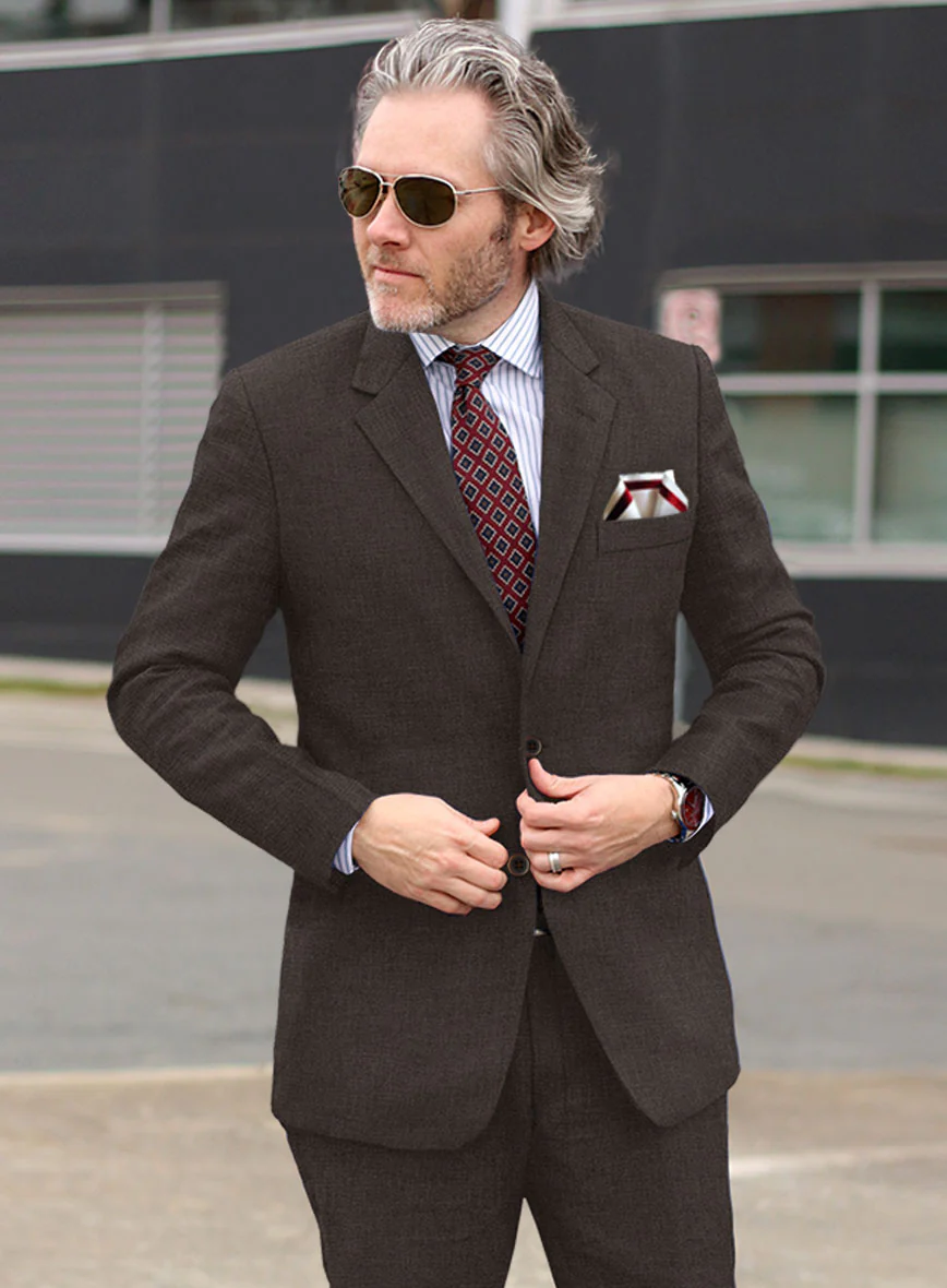 Italian Prato Brown Linen Jacket - Image 2