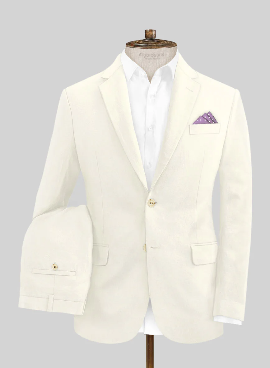 Italian Prato Fawn Linen Suit