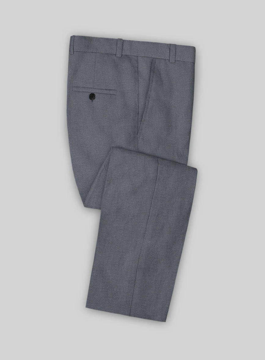 Italian Prato Gray Dobby Linen Suit - Image 4