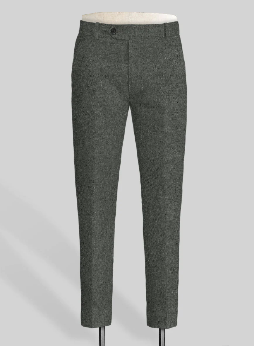 Italian Prato Gray Linen Pants - Image 2