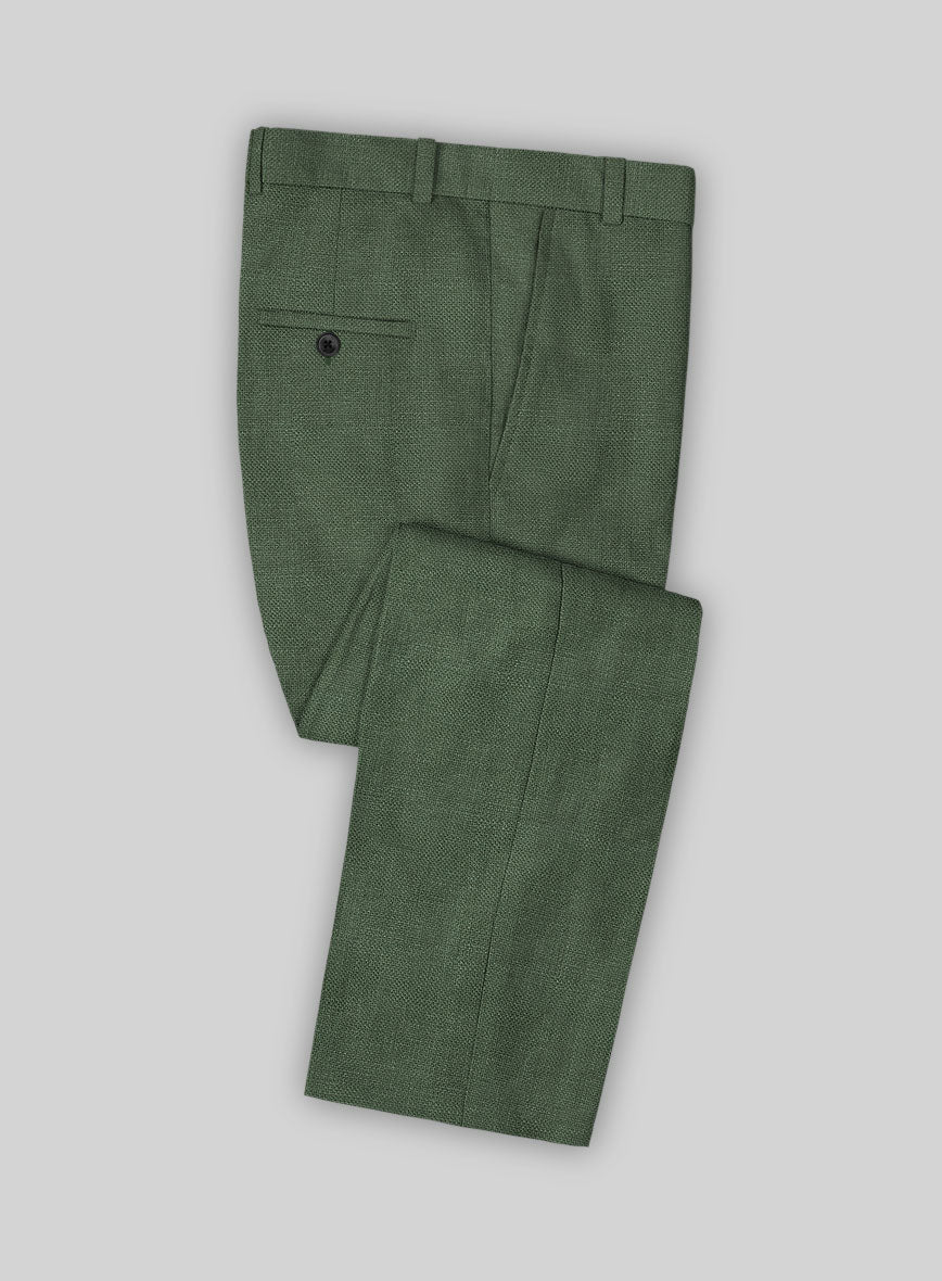 Italian Prato Green Dobby Linen Suit - Image 5