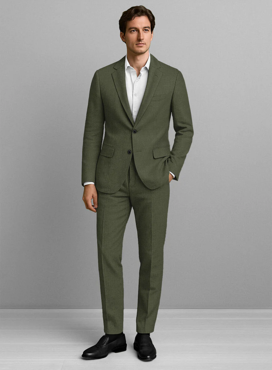 Italian Prato Green Linen Suit