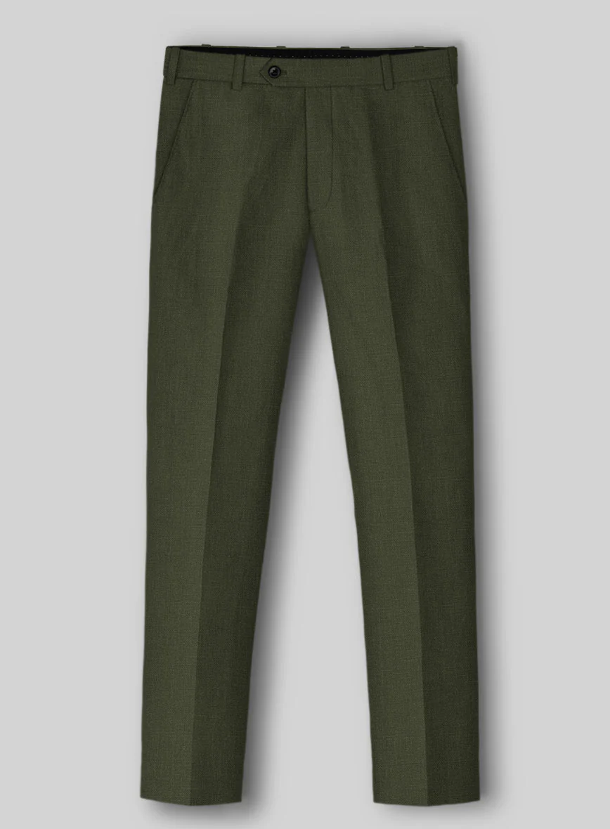 Italian Prato Green Linen Double Breasted Suit - Image 5