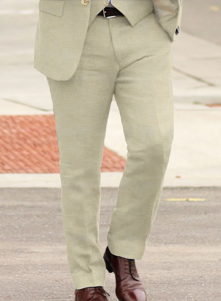 Italian Prato Khaki Linen Suit - Image 5