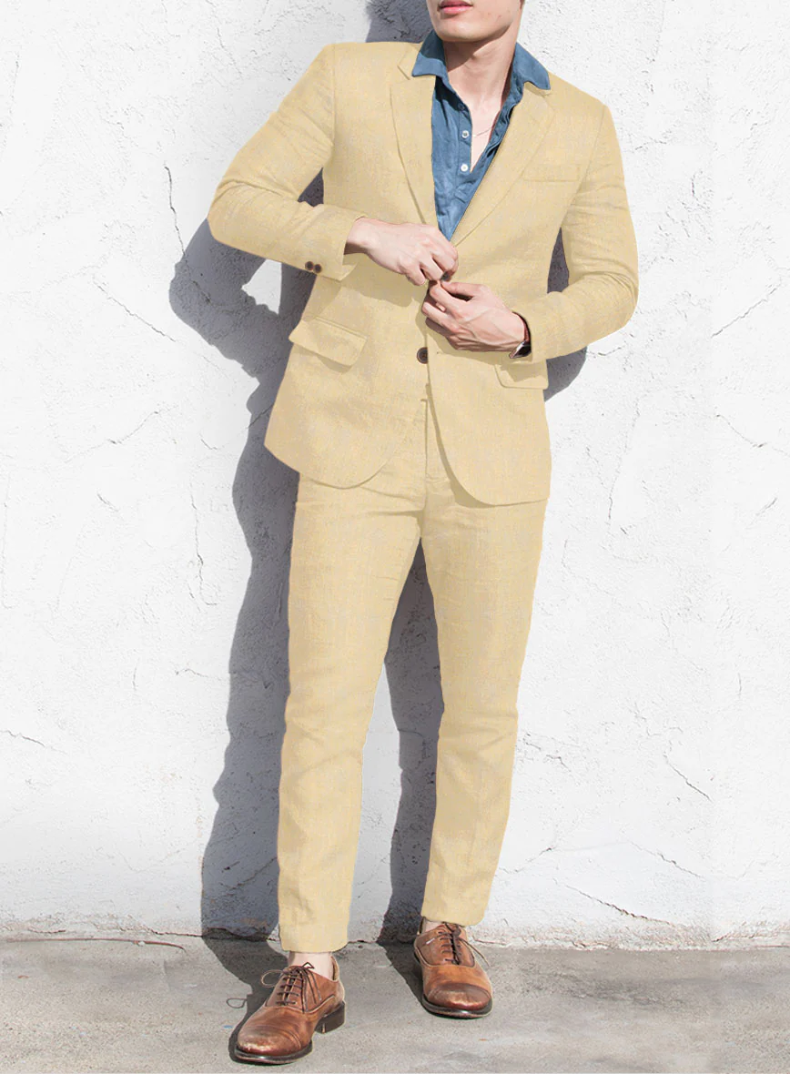 Italian Prato Musk Linen Suit - Image 2