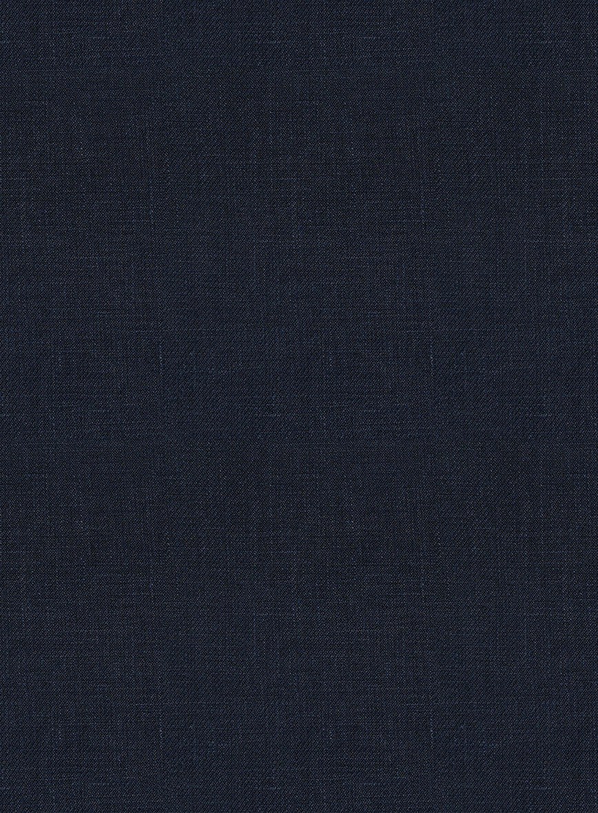 Italian Prato Navy Linen Jacket - Image 2