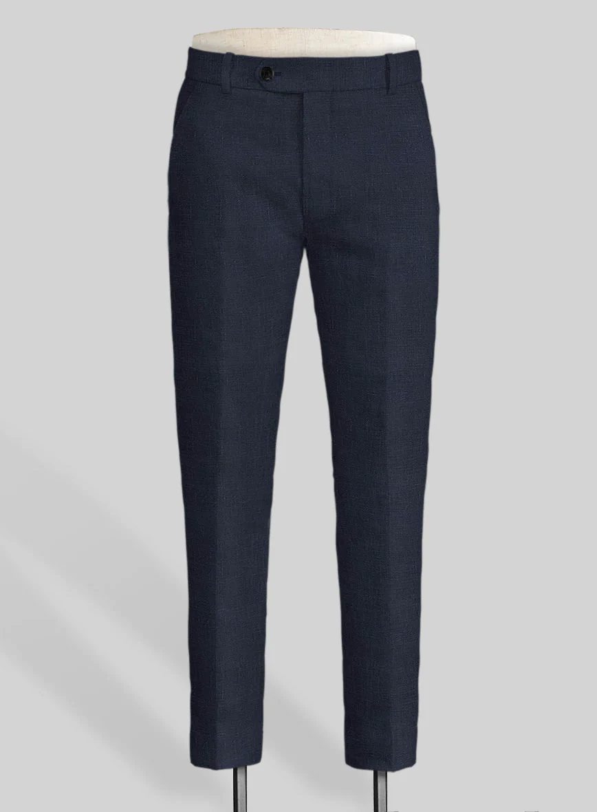 Italian Prato Oxford Blue Linen Pants - Image 2