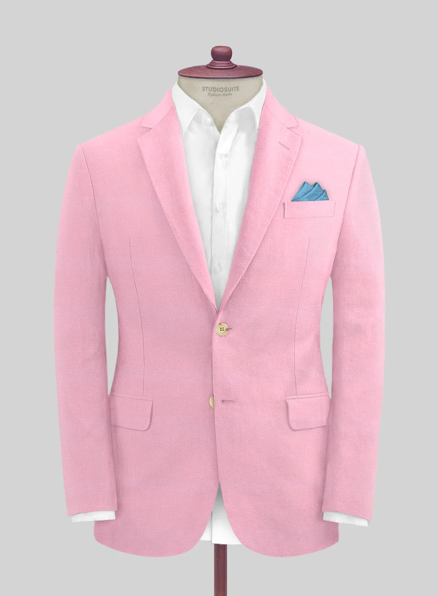 Italian Prato Pink Linen Jacket