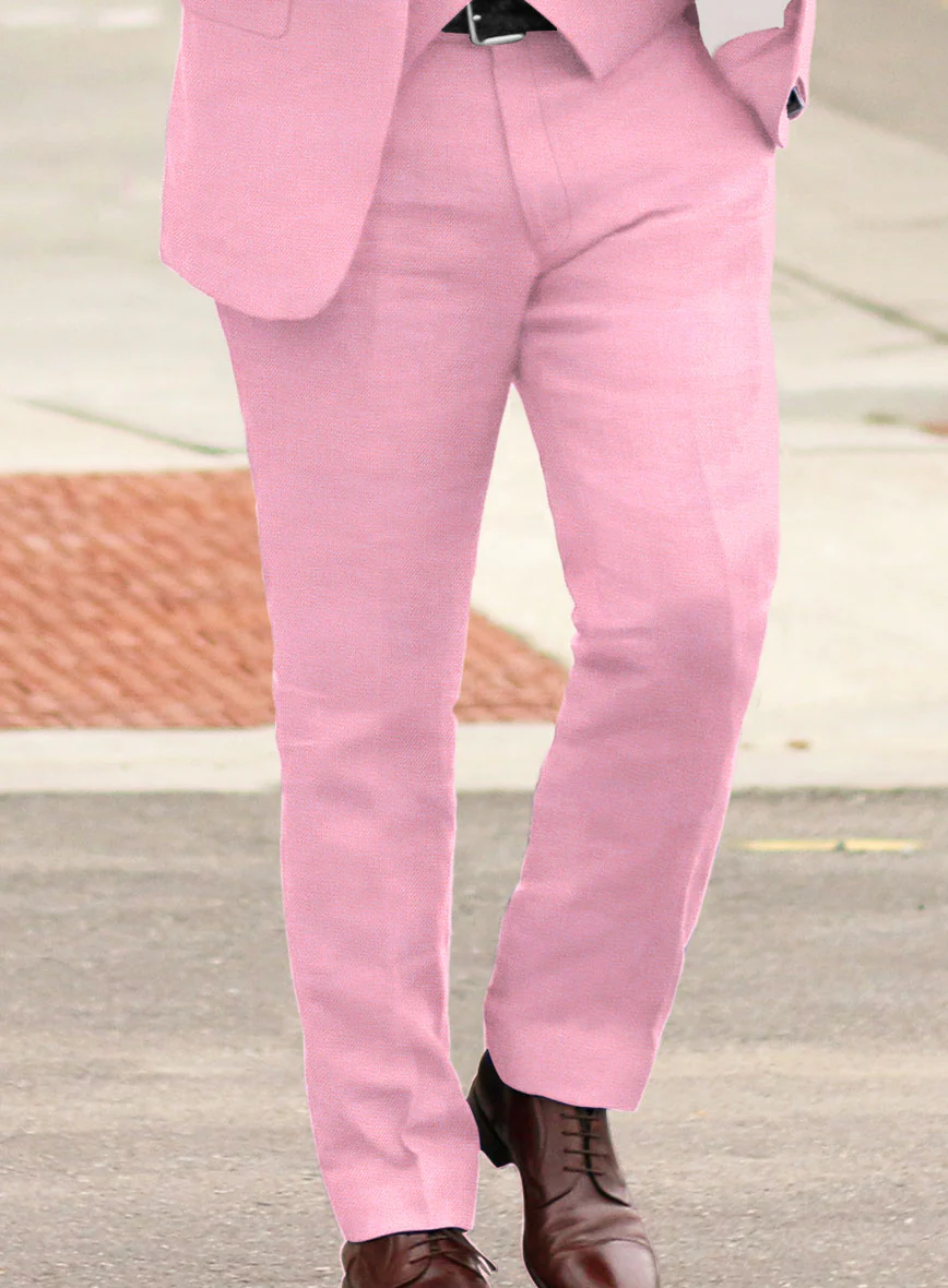 Italian Prato Pink Linen Suit - Image 4