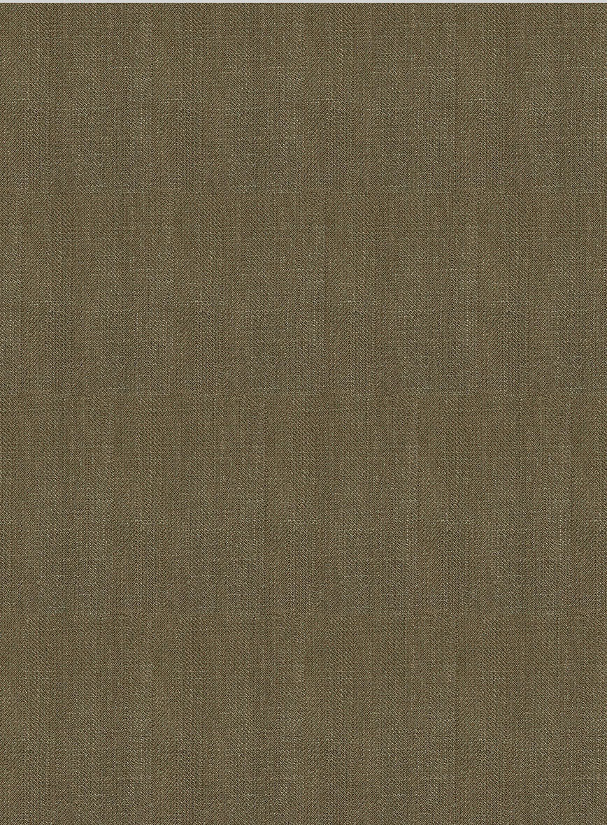 Italian Prato Tan Herringbone Linen Suit - Image 6