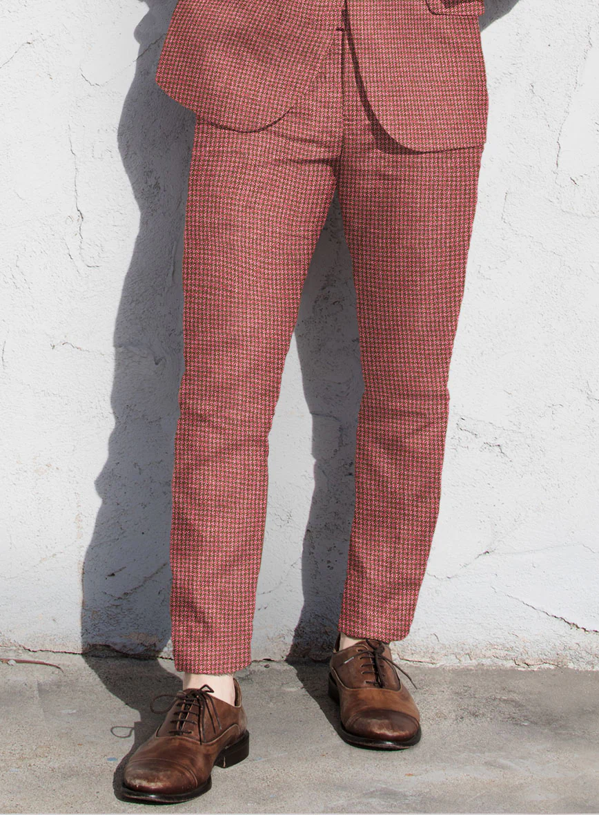 Italian Prato Tango Houndstooth Linen Pants - Image 2