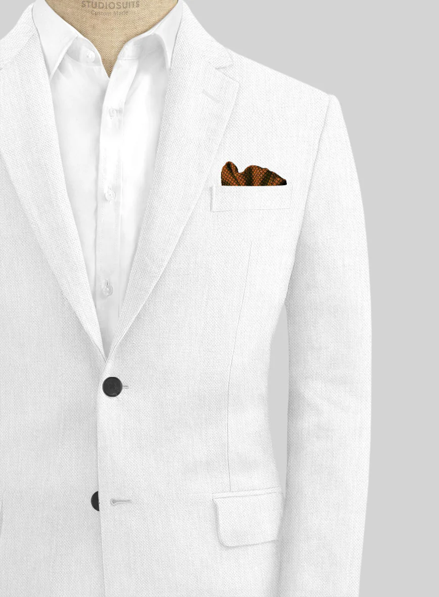 Italian Prato White Dobby Linen Suit - Image 4