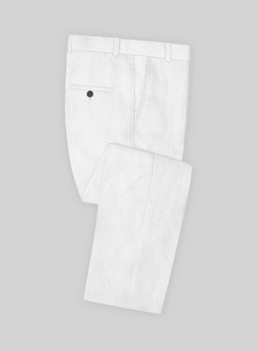 Italian Prato White Dobby Linen Suit - Image 6