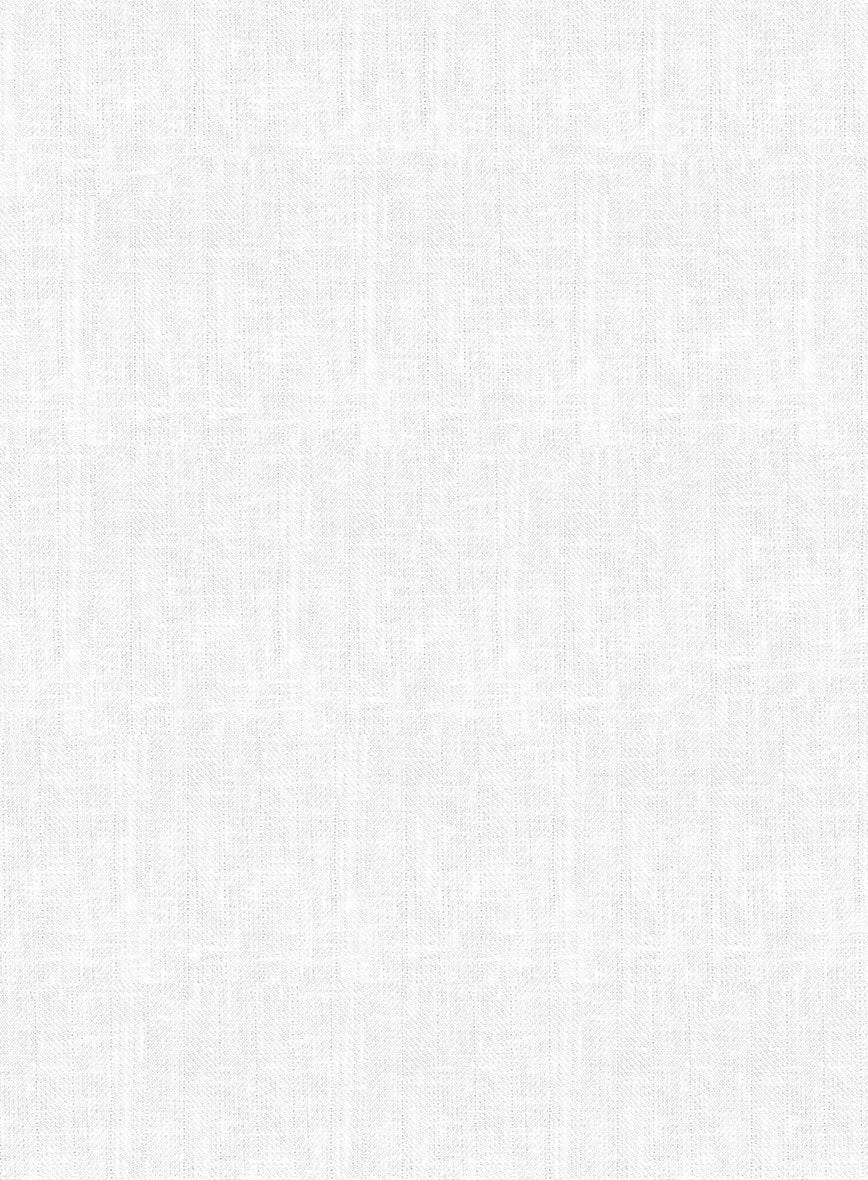 Italian Prato White Herringbone Linen Pants - Image 2