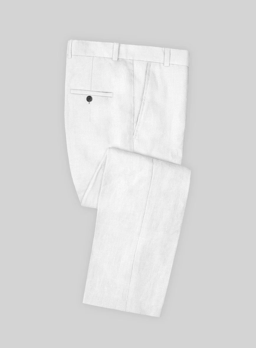 Italian Prato White Linen Suit - Image 5