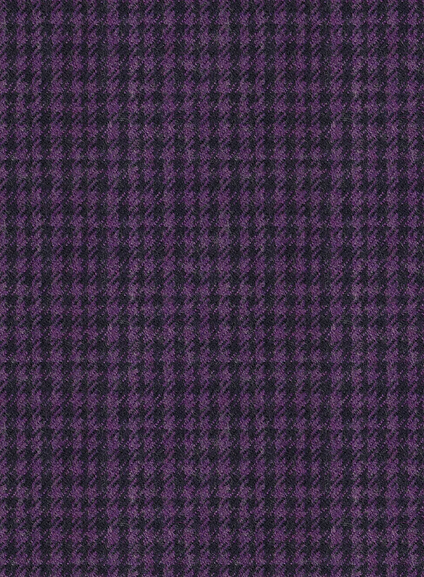 Italian Purple Houndstooth Tweed Jacket - Image 4