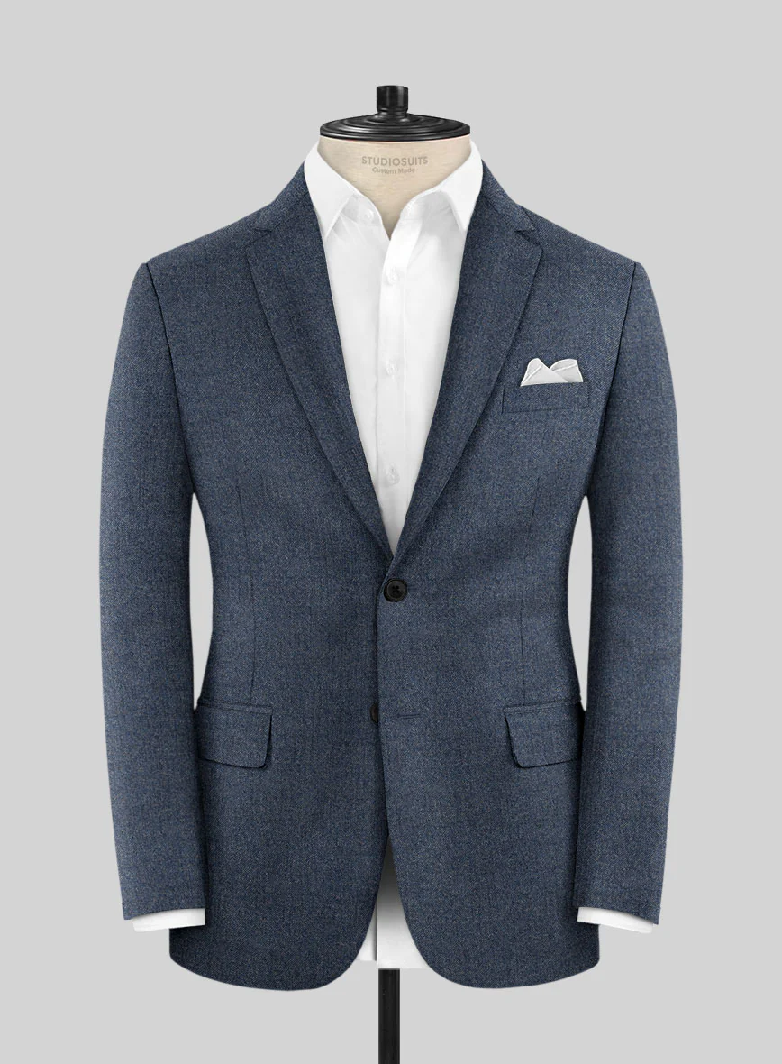 Italian Quelo Indigo Blue Twill Flannel Jacket