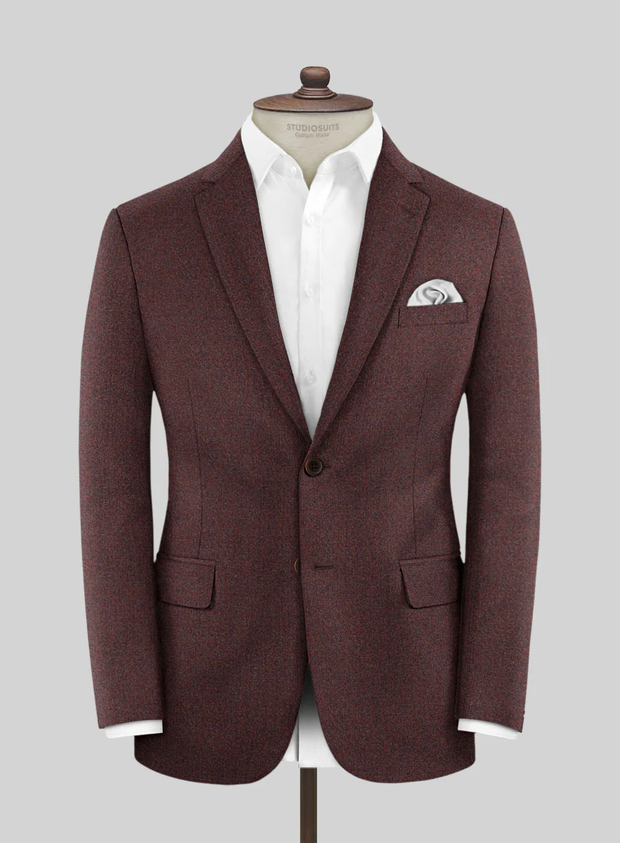 Italian Quelo Wine Twill Flannel Jacket