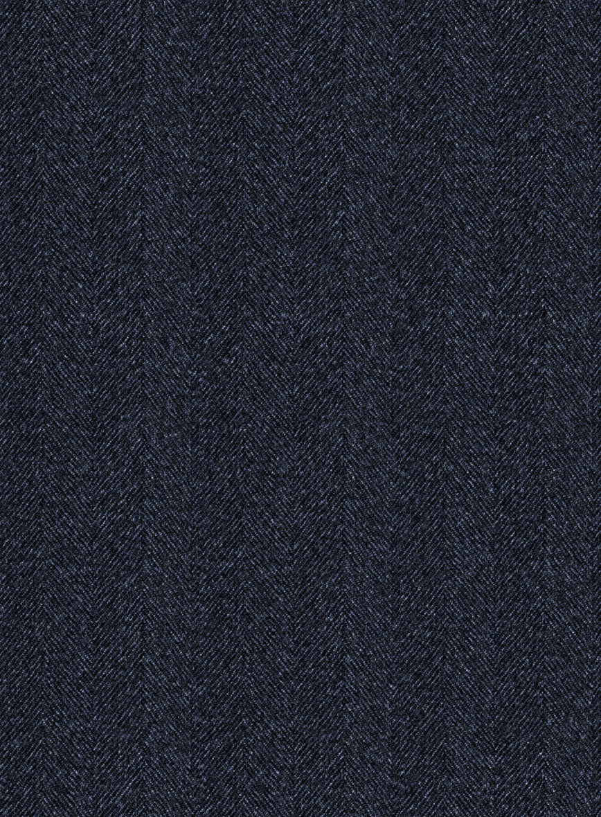 Italian Royal Blue Herringbone Flannel Jacket - Image 3