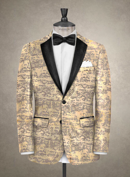 Italian Silk Golden Tuxedo Jacket