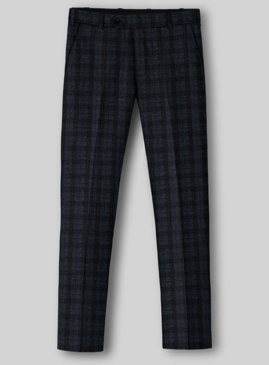 Italian Storm Navy Check Tweed Pants - Image 2