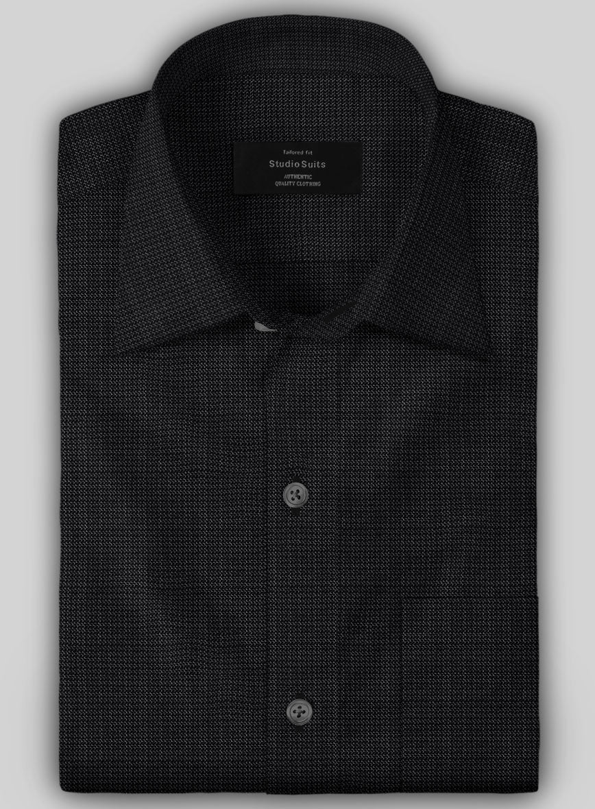 Italian Stretch Black Matrix Shirt