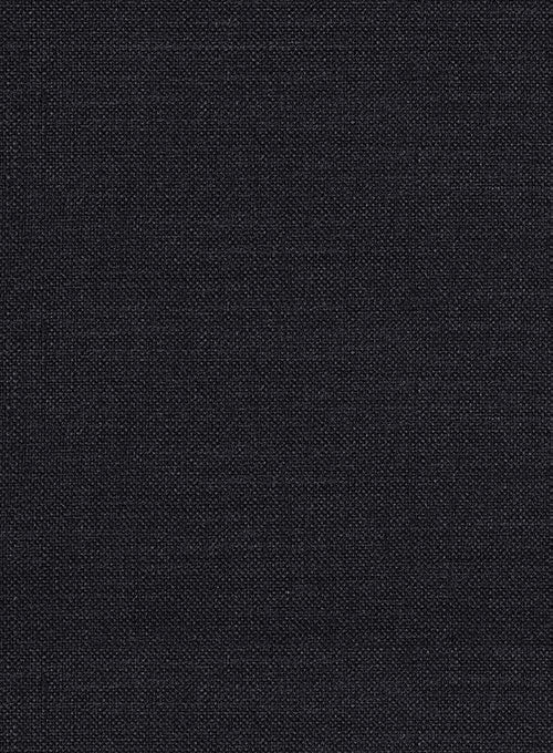 Italian Tela Black Wool Linen Pants - Image 2