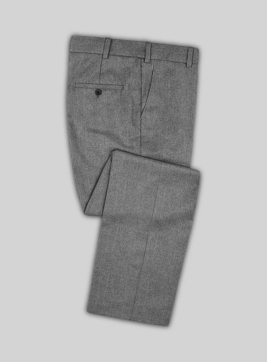 Italian Tiga Gray Mini Pinstripe Flannel Suit - Image 6