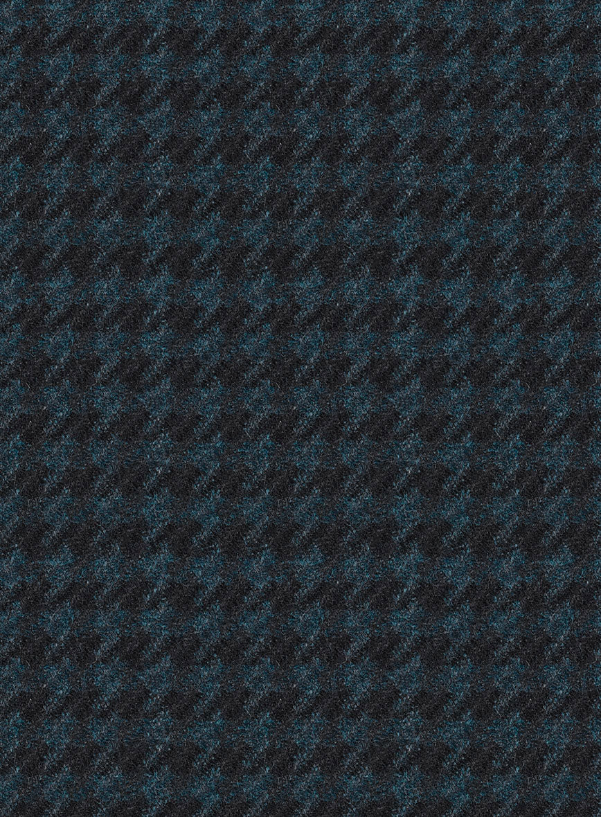 Italian Timas Teal Blue Houndstooth Flannel Pants - Image 3
