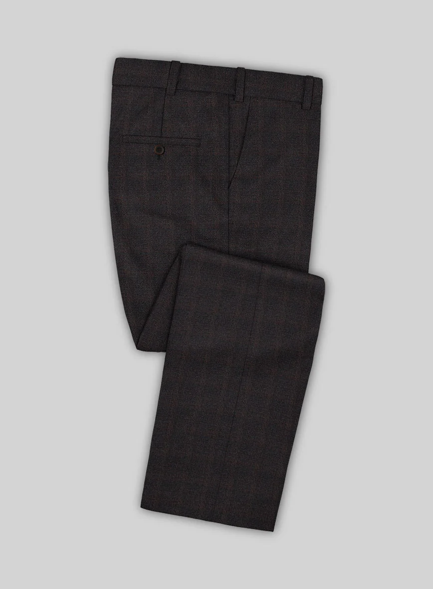 Italian Trek Brown Checks Flannel Suit - Image 4