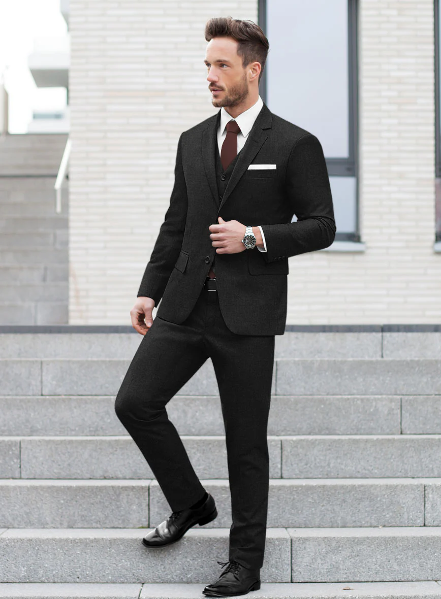Italian Turna Charcoal Flannel Suit - Image 2