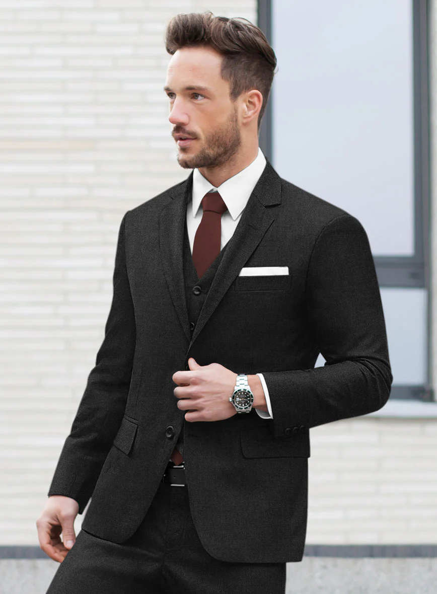 Italian Turna Charcoal Flannel Suit - Image 4