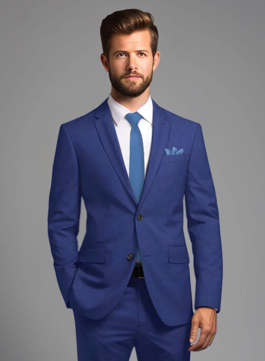 Italian Turna Cobalt Blue Flannel Jacket - Image 2