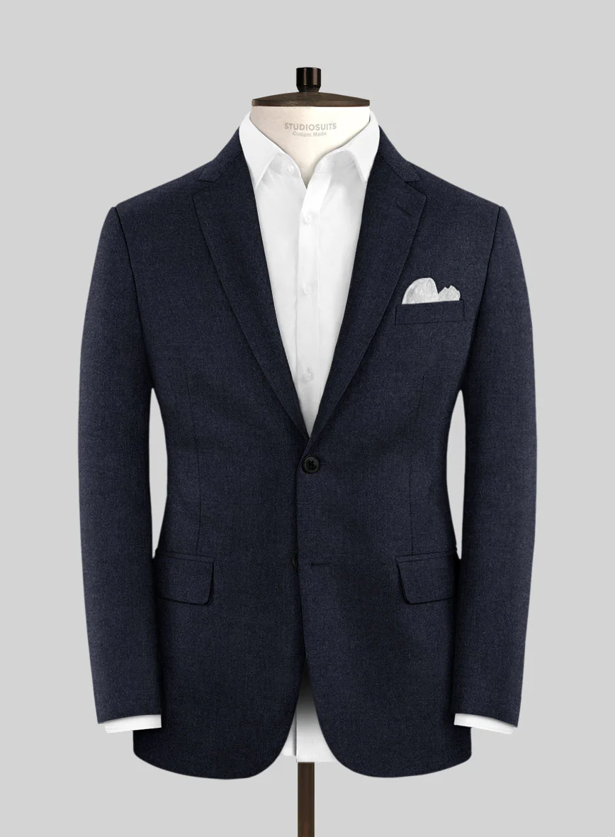 Italian Turna Dark Navy Flannel Jacket