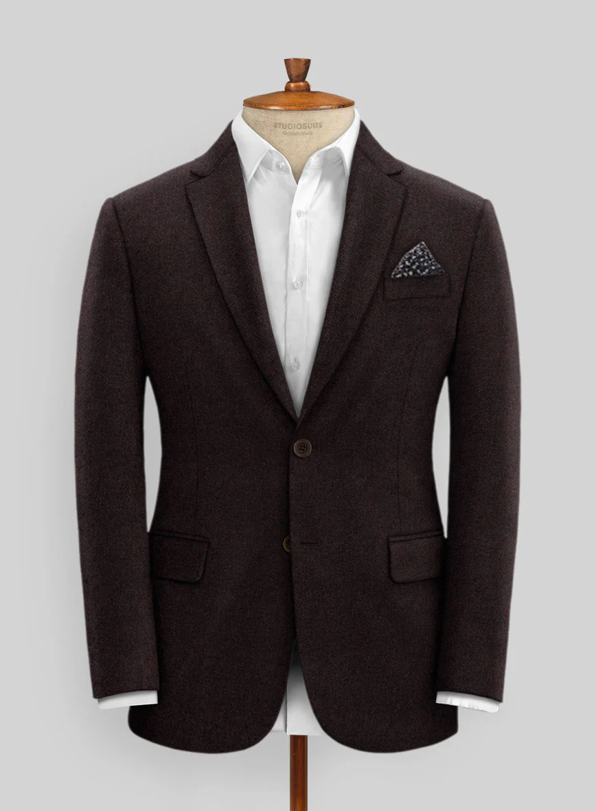 Italian Tweed Herringbone Urbano Jacket - Image 3