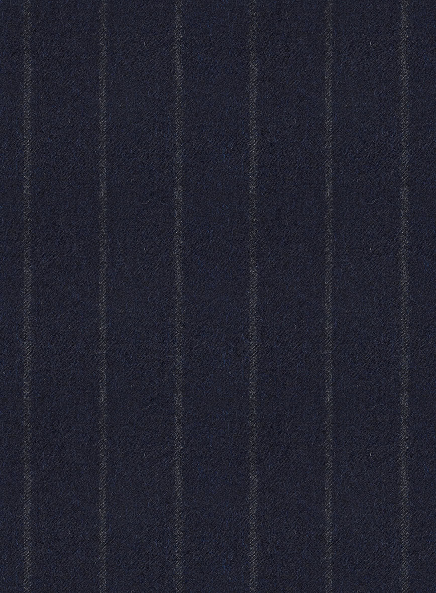 Italian Uben Blue Chalkstripe Flannel Pants - Image 3