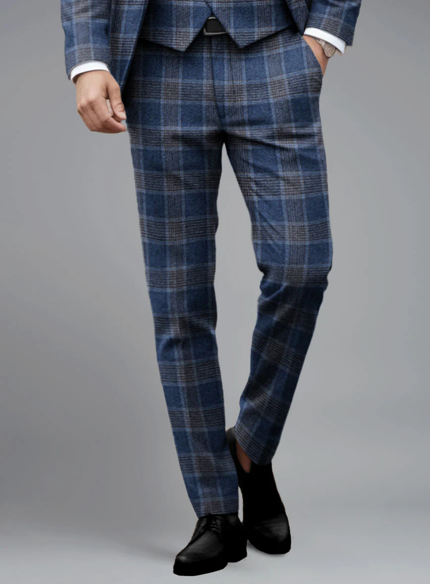 Italian Vincenzo Check Tweed Pants - Image 2