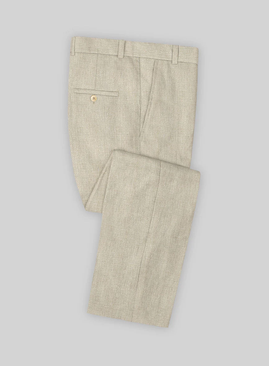 Italian Vintage Beige Linen Suit - Image 5