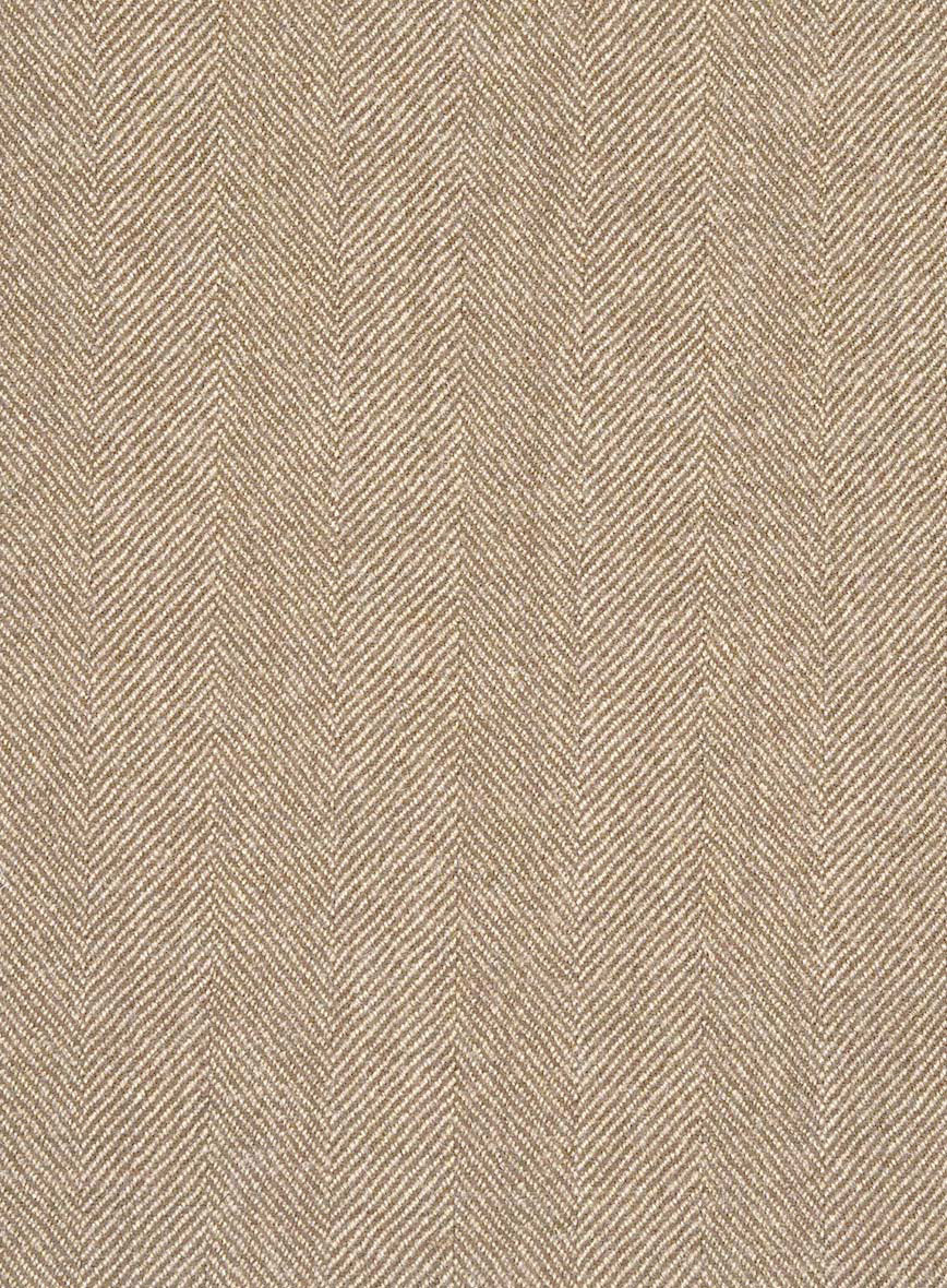 Italian Wide Herringbone Beige Tweed Suit - Image 7