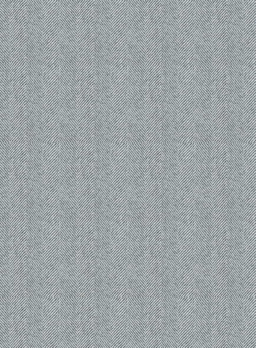 Italian Wide Herringbone Light Blue Tweed Suit - Image 6