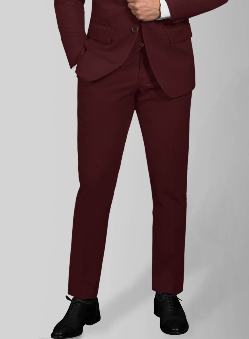 Italian Wine Cotton Stretch Suit - Image 5