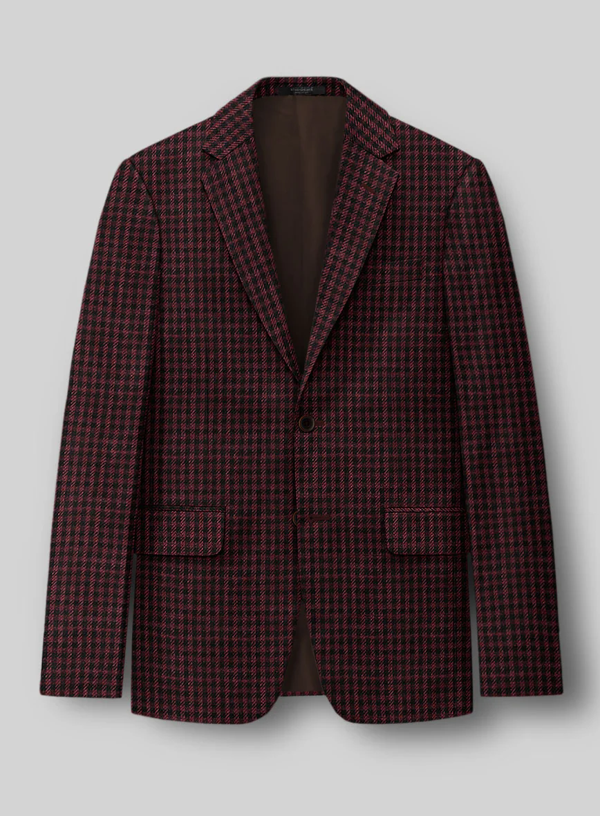 Italian Wool Linen Cashmere Figaro Houndstooth Jacket