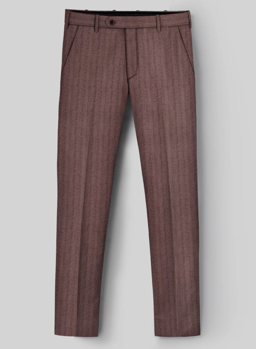 Italian Wool Silk Morwyn Herringbone Pants